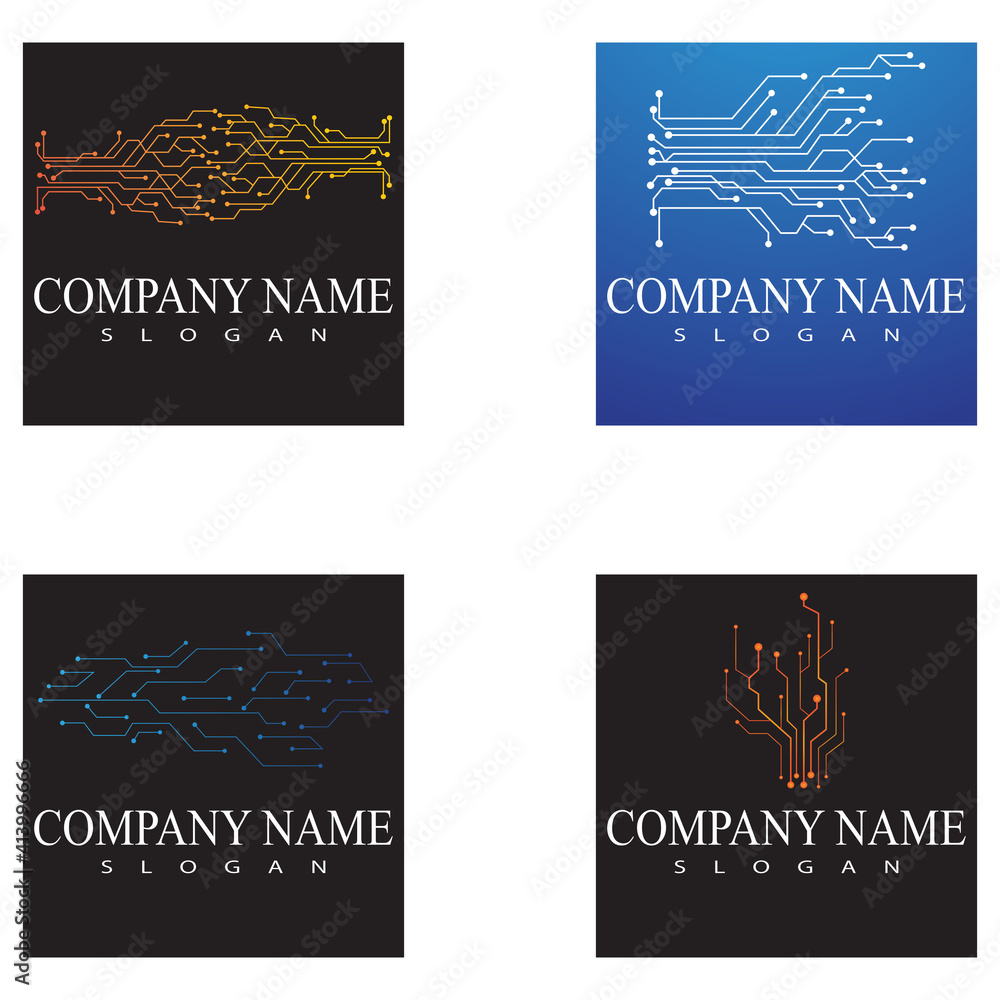 Circuit Logo Template vector illustration icon design Circuit Logo Template vector illustration icon design