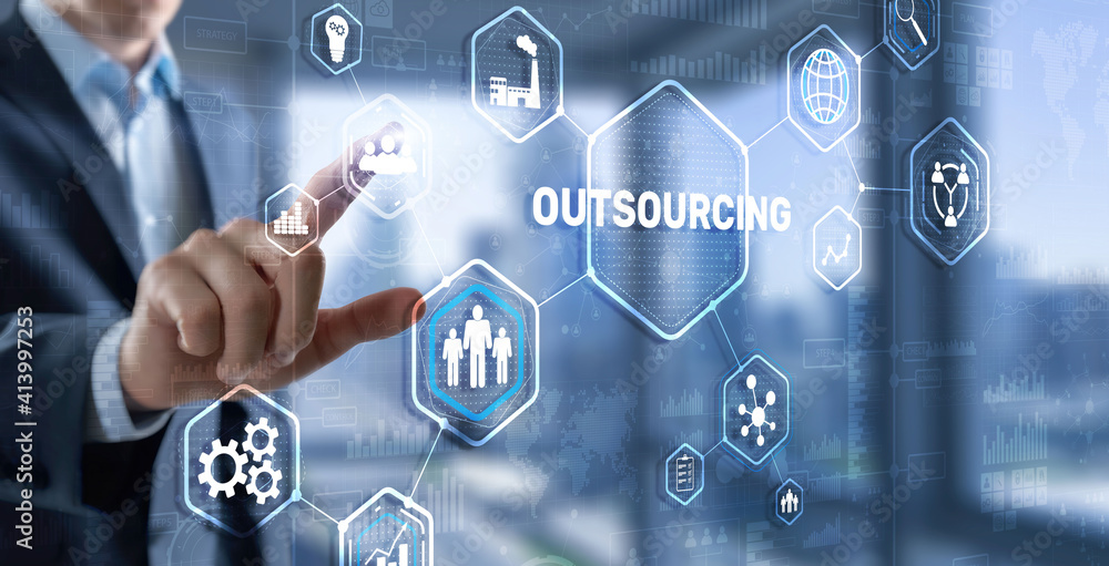 Outsourcing 2021 Human Resources Business Internet Technology Concept Outsourcing 2021 Human Resources Business Internet Technology Concept