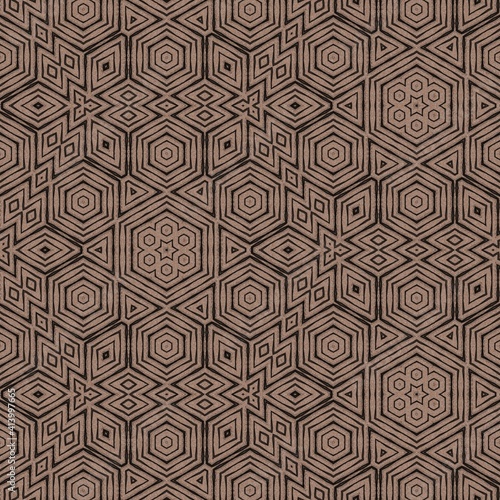 Abstract contemporary pattern shapes design for background, scarf pattern texture for print on cloth, cover photo, website, mandala decoration, retro, vintage, trend, 3d illustration, baroque