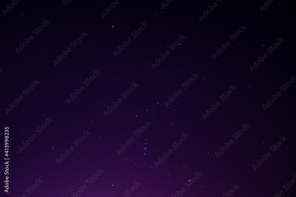 Space stars with orion galaxy in the night sky