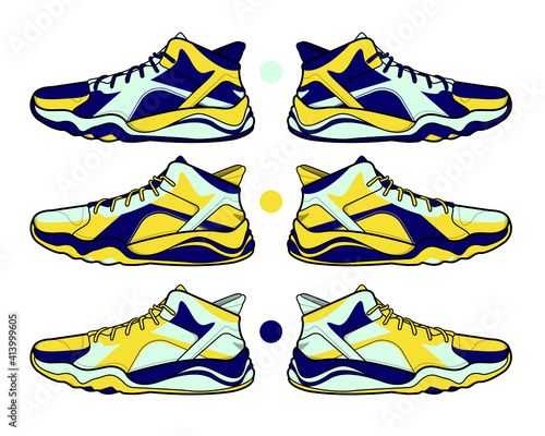 Sports basketball shoes design vector template