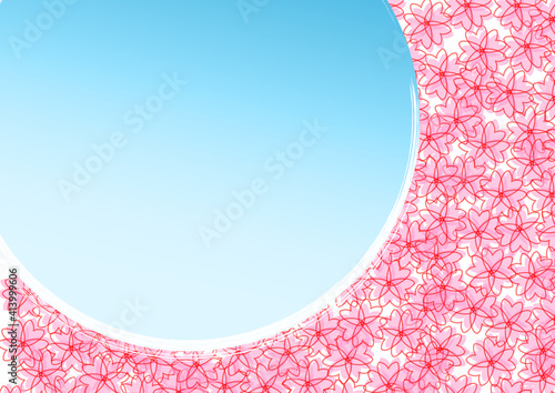 沢山の桜と水のグラデーション