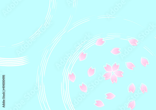 桜と水に薄