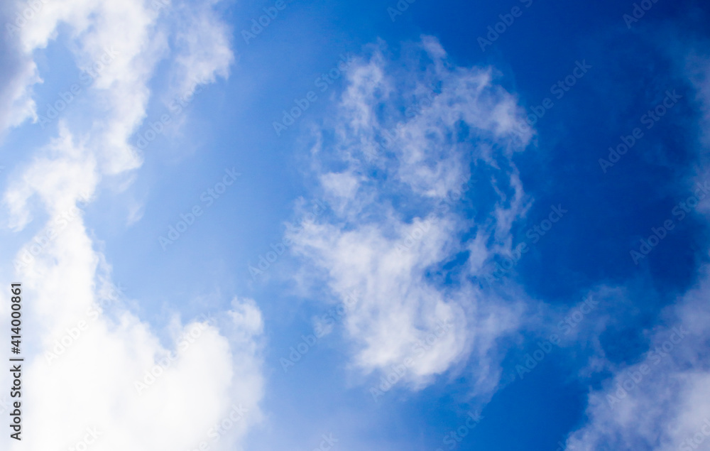 Blue cold sky with white clouds Blue cold sky with white clouds
