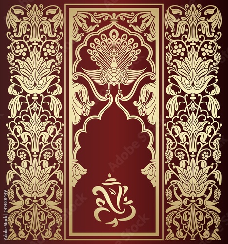 Ganesha, wedding card, royal Rajasthan, India	