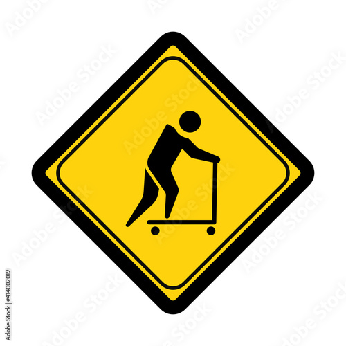 Roller scooter area sign and symbol graphic design vector illustration