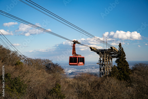 筑波山　女体山山頂からの風景　ロープウェイ