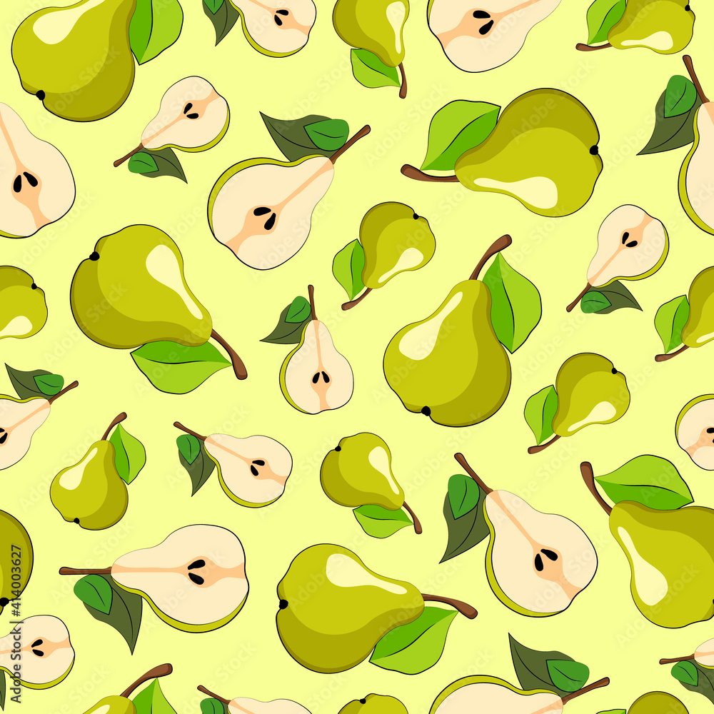 Exotic fruit seamless pattern in hand-drawn style Exotic fruit seamless pattern in hand-drawn style