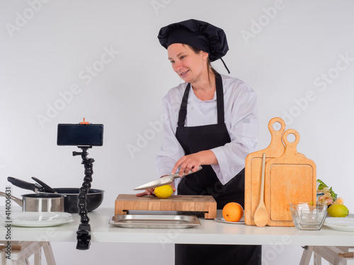 A woman shoots a story abou...