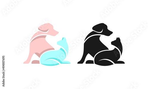 Cat Dog Paper style logo