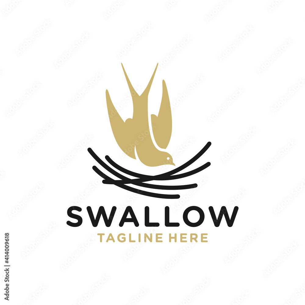 modern swallow's nest logo Stock Vector Adobe Stock