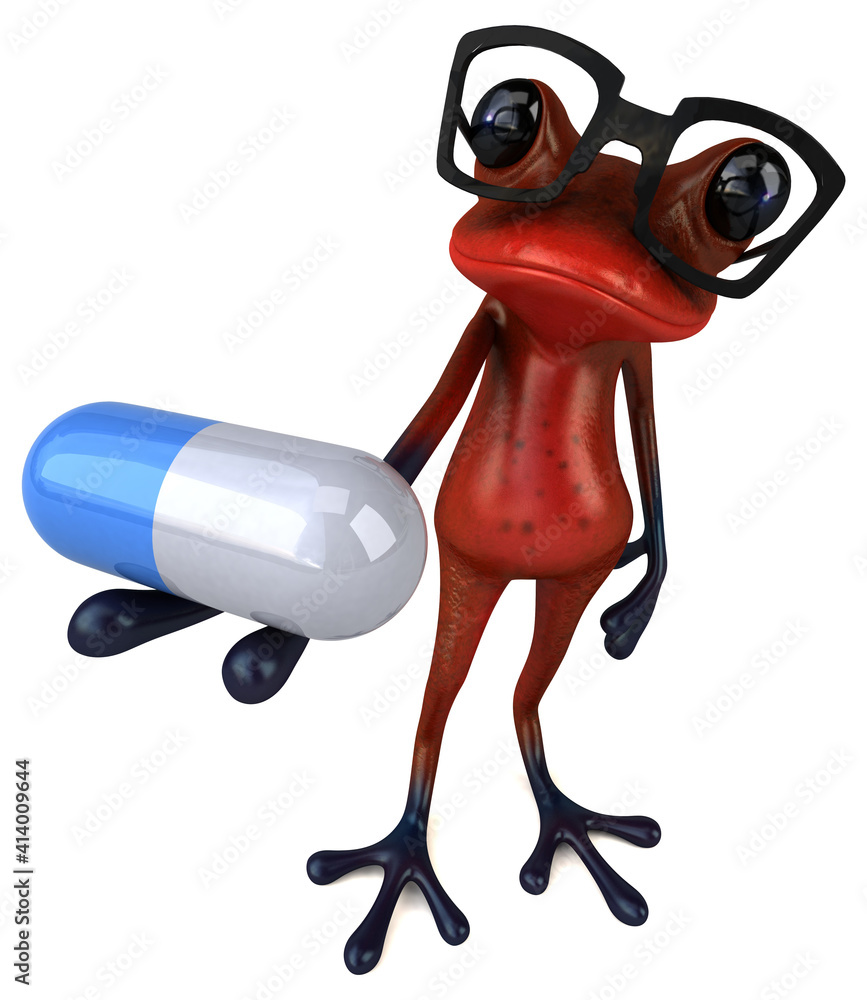 Fun red frog - 3D Illustration Fun red frog - 3D Illustration