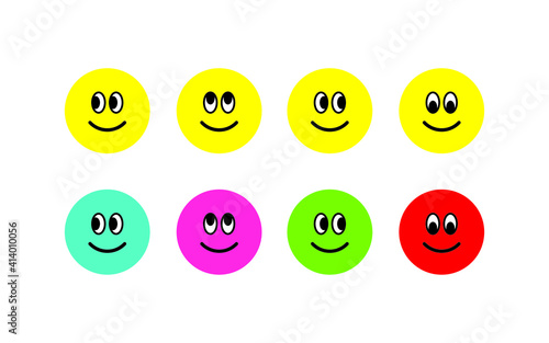 Smiley emoticon icon set of laughing people faces