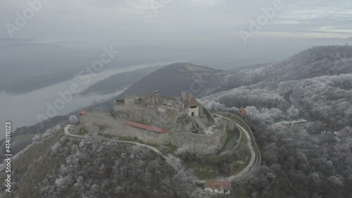 Aerial view of Castle Hill in Visegrad, Hungary. photo