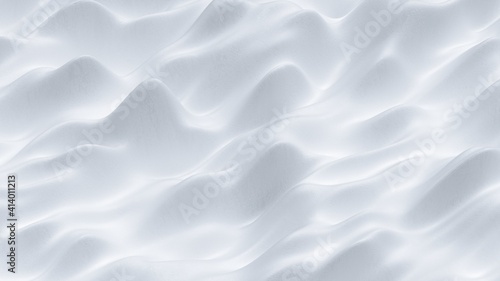 White trembling surface. Computer generated abstract background. 3D render illustration