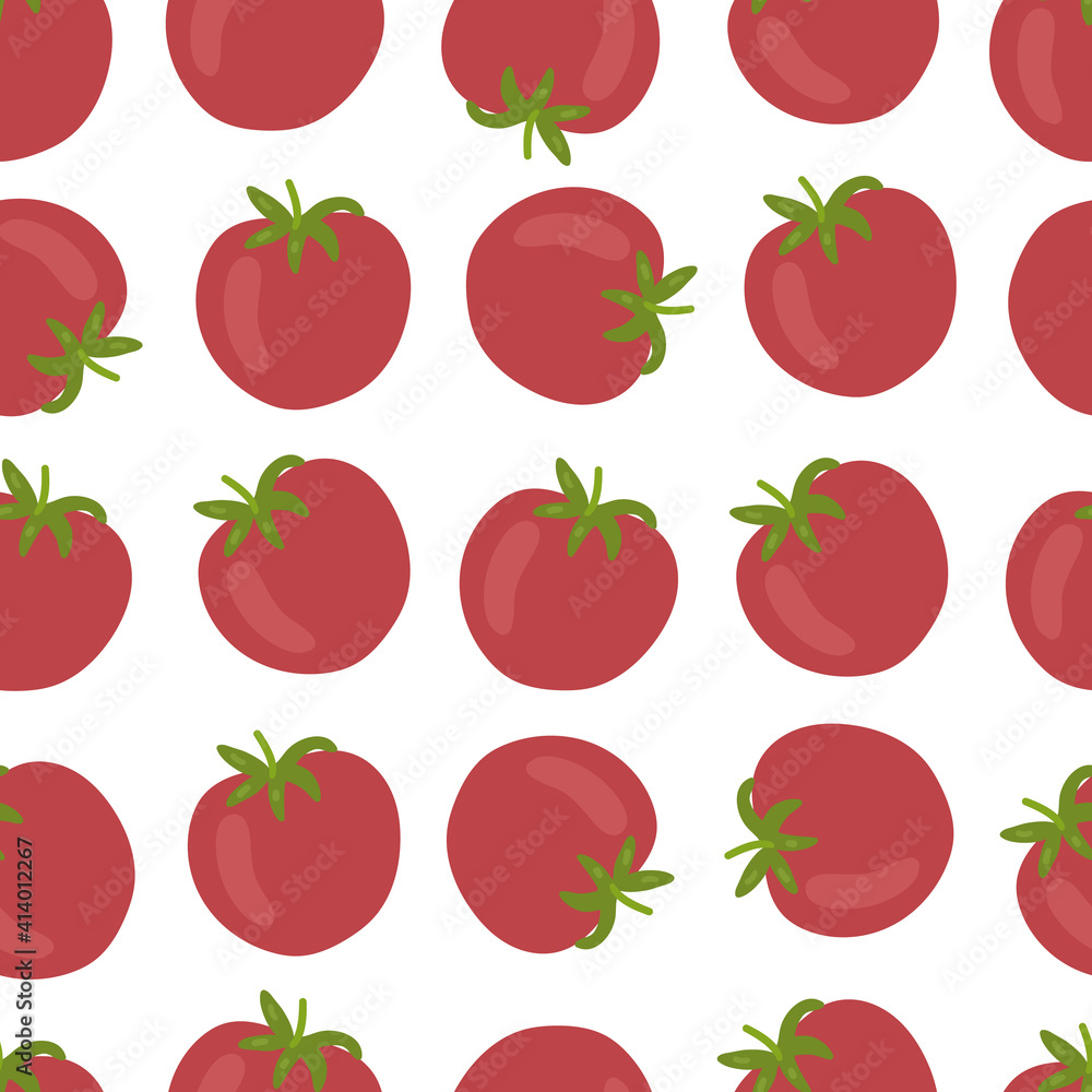 Tomato seamless pattern isolated on white background. Vector hand drawn illustartion. Tomato seamless pattern isolated on white background. Vector hand drawn illustartion.
