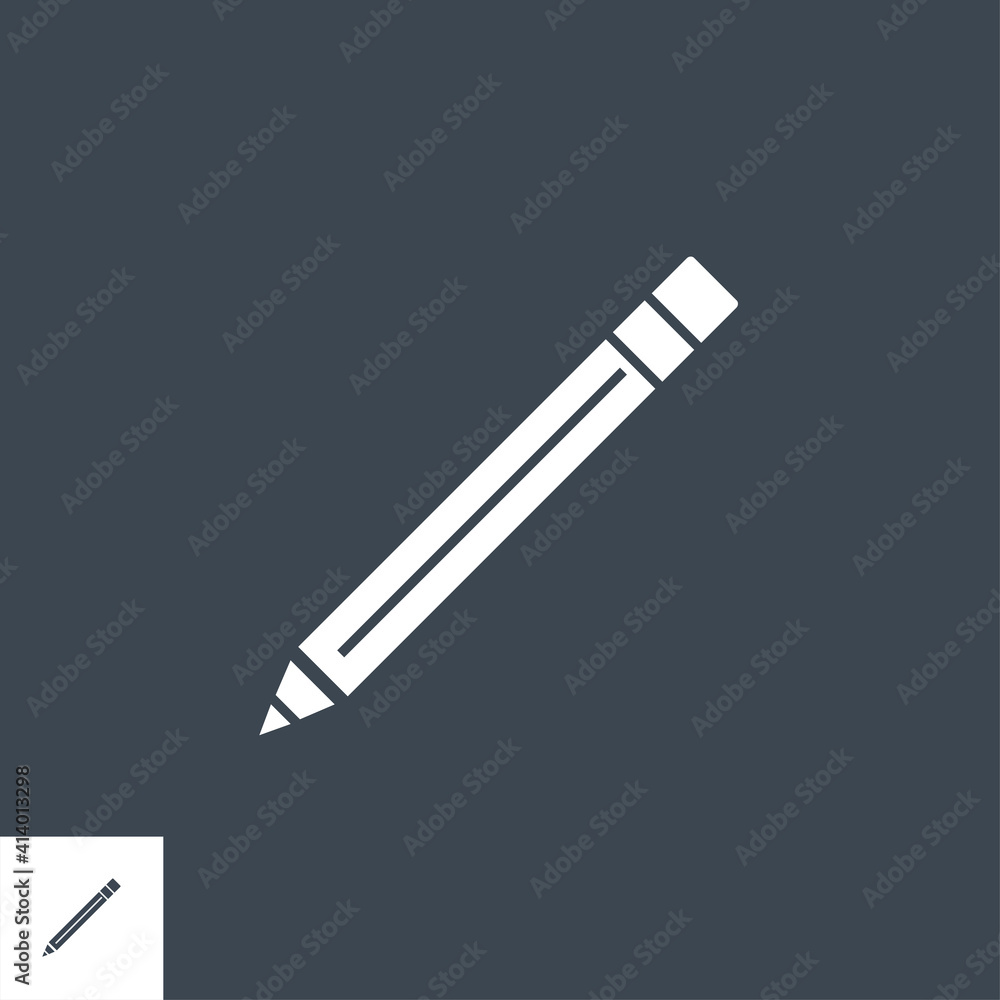 Pencil related vector glyph icon. Isolated on black background. Vector illustration. Pencil related vector glyph icon. Isolated on black background. Vector illustration.