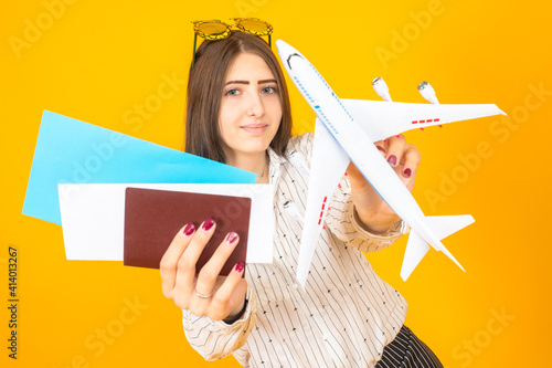 The traveler looks at the c...