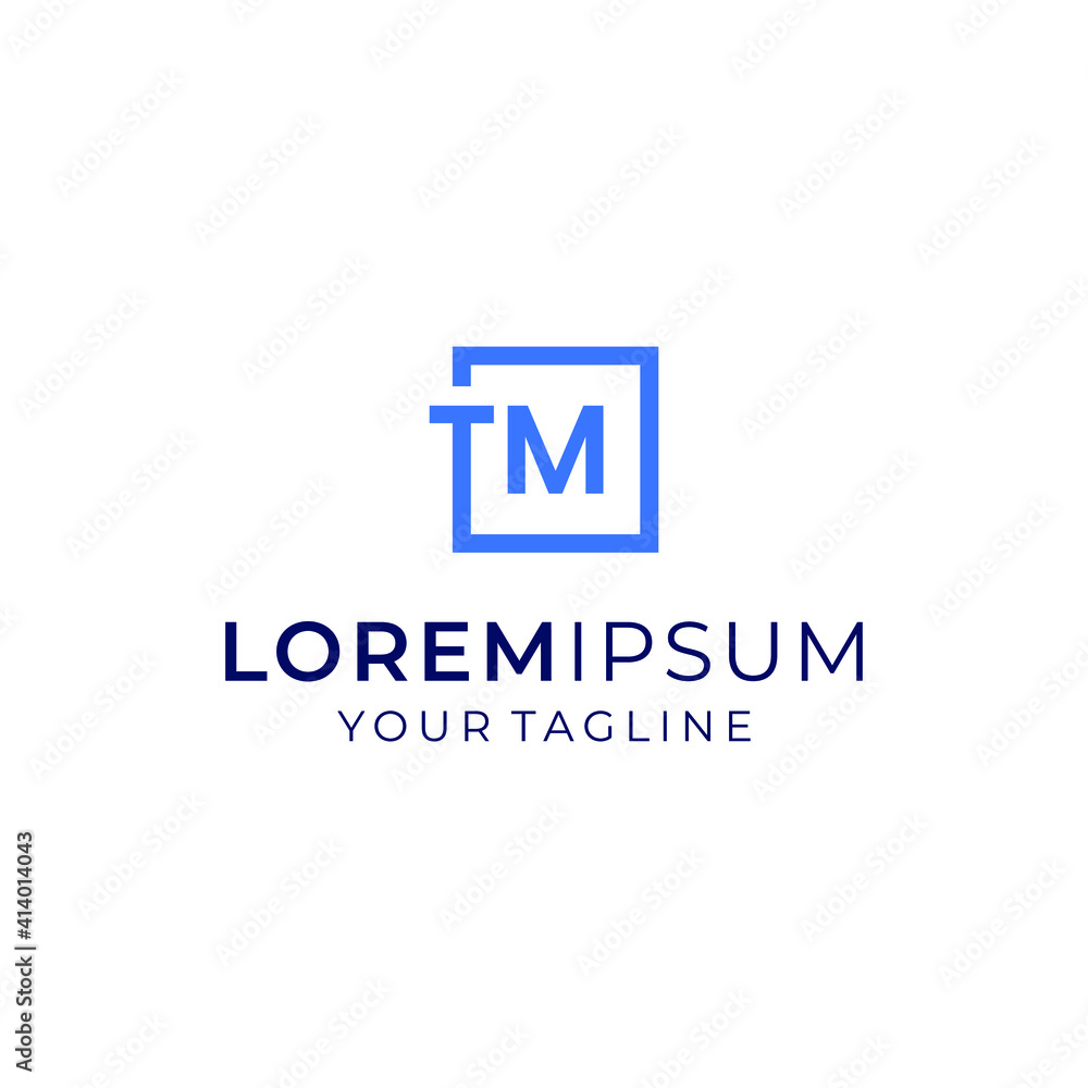 letter TM logo vector modern simple geometric concepts