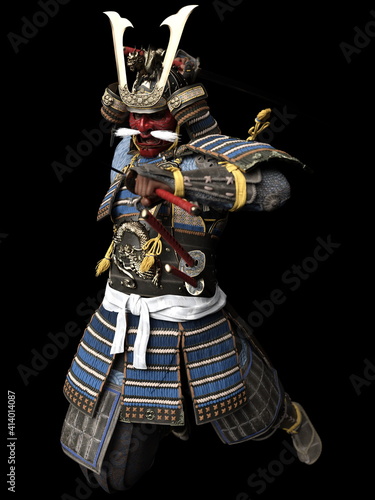 Software rendering Japanese armor samurai