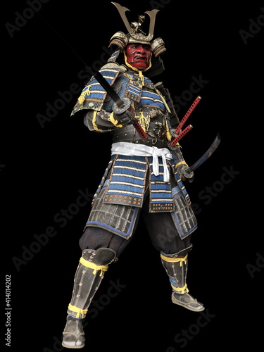 Software rendering Japanese armor samurai