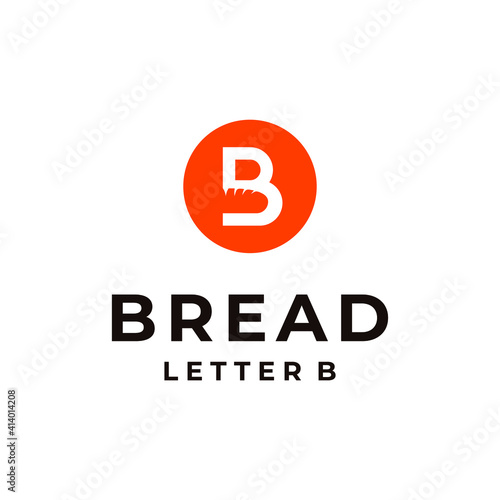 letter B bread logo vector modern simple negative areas concepts