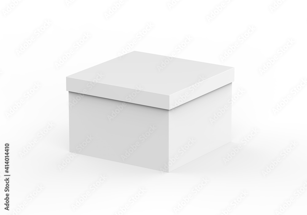 White blank rigid neck box with inner foxing for branding presentation and mock up, 3d illustration White blank rigid neck box with inner foxing for branding presentation and mock up, 3d illustration
