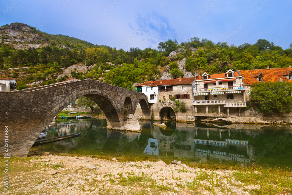 Old Bridge in Rijeka Crnojevica River near Skadar Lake - Montenegro