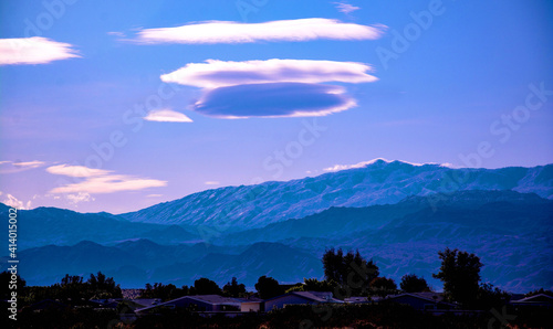 NLO Shaped Clouds over Mountains