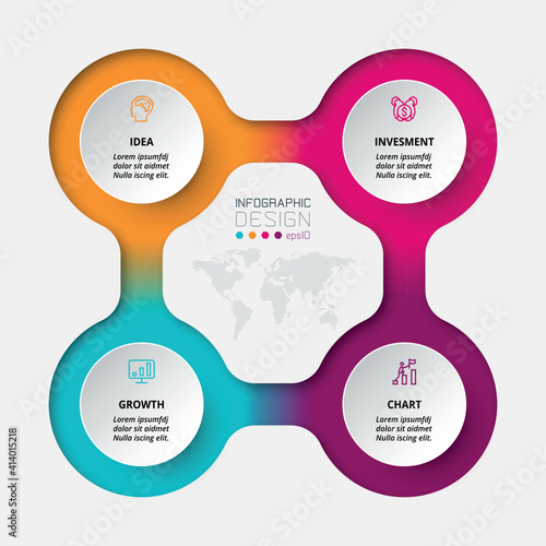 The circular pattern represents the workflow, connection of the schematics. vector infographic.