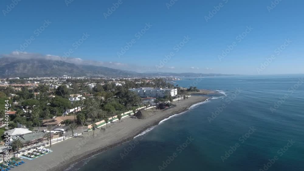 Aerial view of Mediterranean Sea coast line, Marbella, Malaga, Spain. Aerial view of Mediterranean Sea coast line, Marbella, Malaga, Spain.