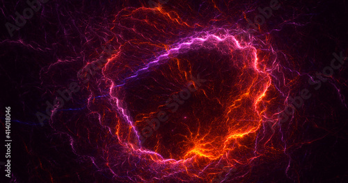 3D rendering abstract multicolor fractal light background