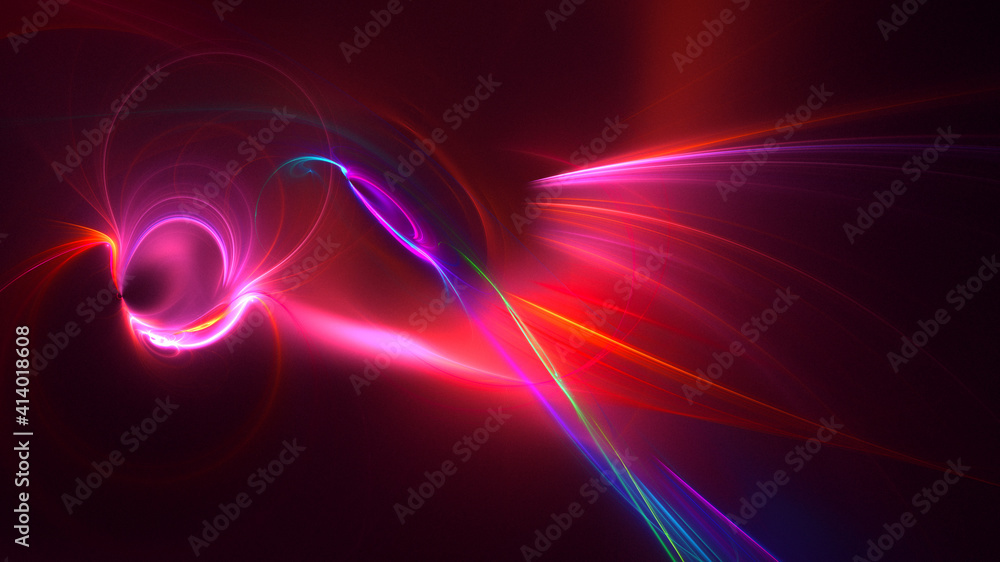 3D rendering abstract colorful fractal light background