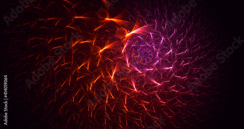 3D rendering abstract multicolor fractal light background © BetiBup33