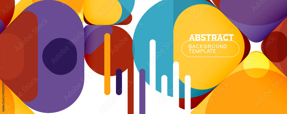 Modern geometric round shapes and dynamic lines, abstract background. Vector illustration for placards, brochures, posters and banners Modern geometric round shapes and dynamic lines, abstract background. Vector illustration for placards, brochures, posters and banners