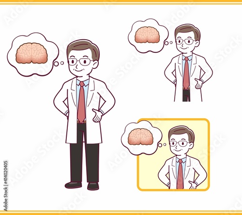 Elderly male doctor in a lab coat_I2