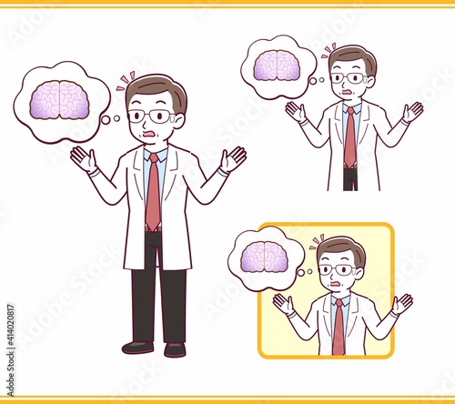 Elderly male doctor in a lab coat_I2