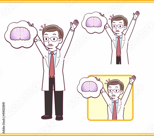Elderly male doctor in a lab coat_I2