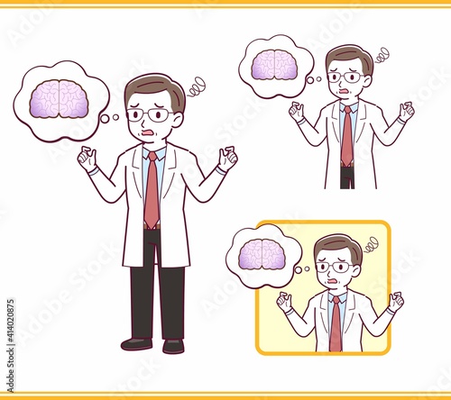 Elderly male doctor in a lab coat_I2