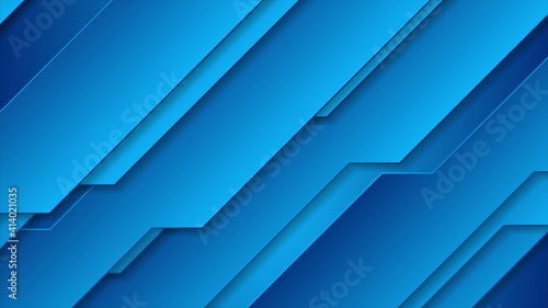 Bright blue abstract technology geometric background