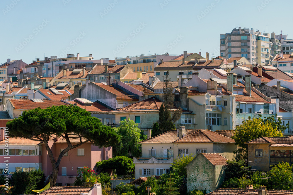 Aerial view of residential area of Lisbon, Portugal