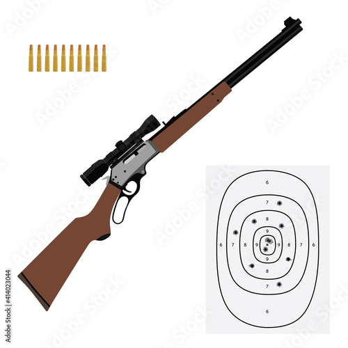 Rifle set vector
