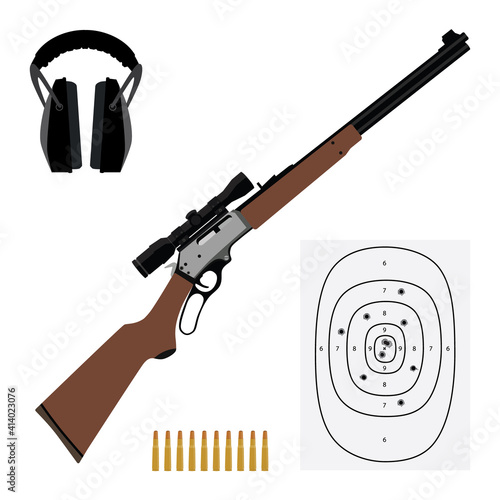 Rifle set vector