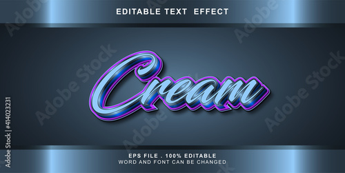 cream text effect editable