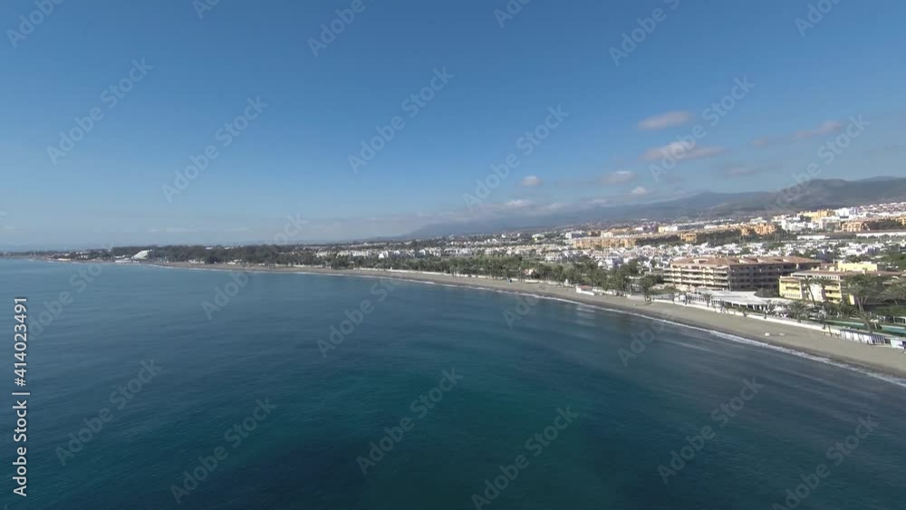 Aerial view of Mediterranean Sea coast line, Marbella, Malaga, Spain. Aerial view of Mediterranean Sea coast line, Marbella, Malaga, Spain.