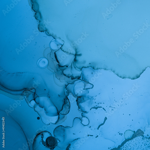 Mixing Inks. Art Flow Background. Blue Abstract Print. Ink Colours Mix Water. Snow Light Painting. Indigo Fluid Paint. Watercolor Creative Paper. Oil Alcohol Effect. Marble Ink Colours Mix.