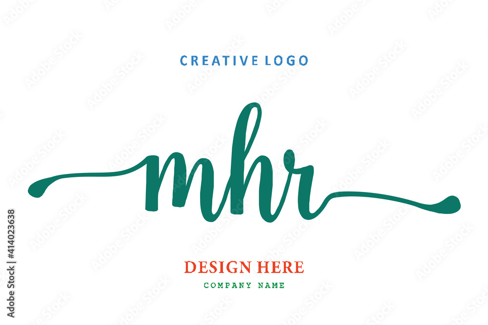 Mrh Lettering MHR lettering logo is simple, easy to understand and authoritative ...