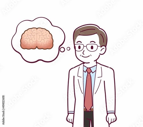 Elderly male doctor in a lab coat_I2