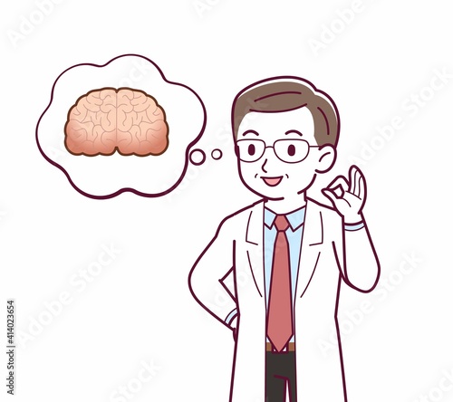 Elderly male doctor in a lab coat_I2