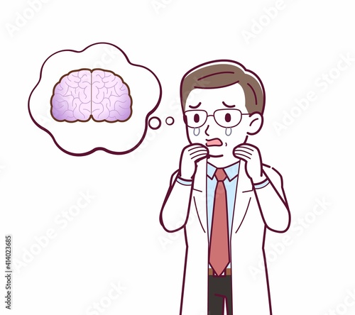 Elderly male doctor in a lab coat_I2